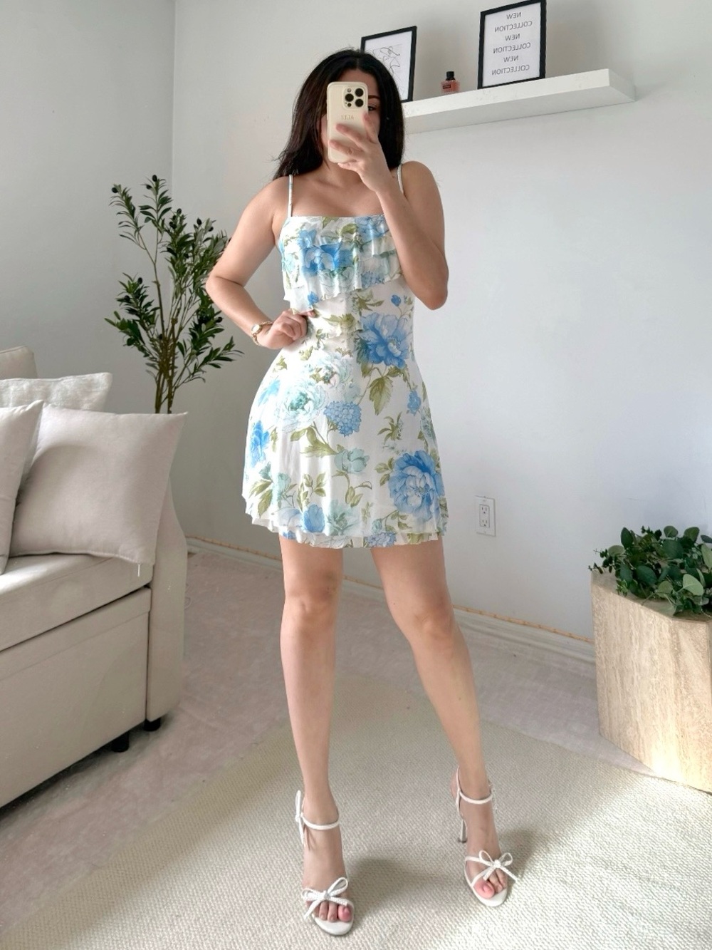 Floral Ruffle Mini Dress - Picture 2 of 9